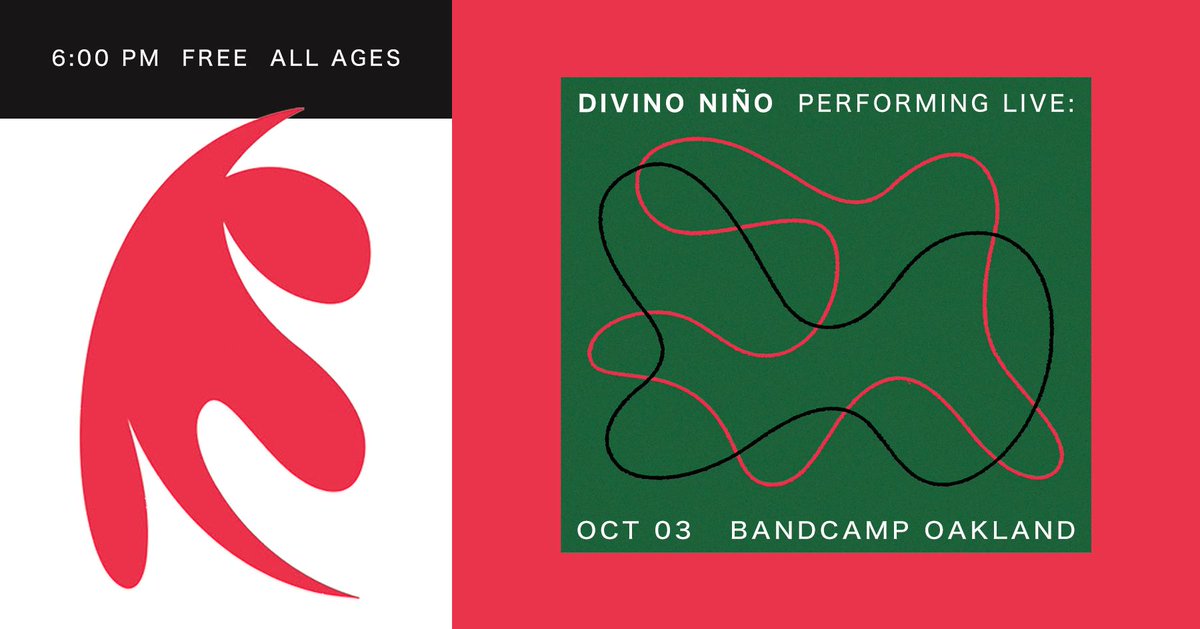 .<a href="/DivinoNinoband/">Divino Niño</a> will be performing live at Bandcamp Oakland on October 3rd! Get all the details: facebook.com/events/9339666…