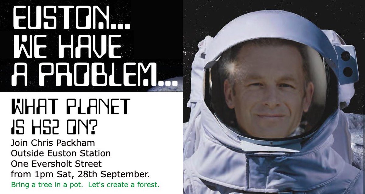 If you’ve had enough of the relentless destruction of our wildlife join me on Sat 28th Sept outside Euston Station, gathering from 1pm at One Eversholt Street. Bring a tree and a pot - we’re going to create a forest and celebrate our woodlands chrispackham.co.uk/euston-we-have…