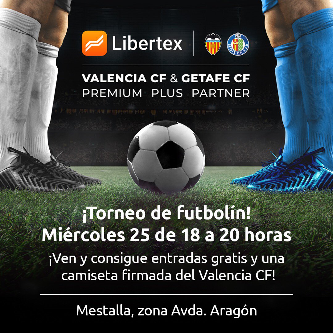 libertex_europe's tweet photo. 💯¡Ven a jugar gratis a nuestro torneo de futbolín en Mestalla! Tenemos muchas sorpresas preparadas.⚽

#libertexderby https://t.co/aDrpAvEIxJ