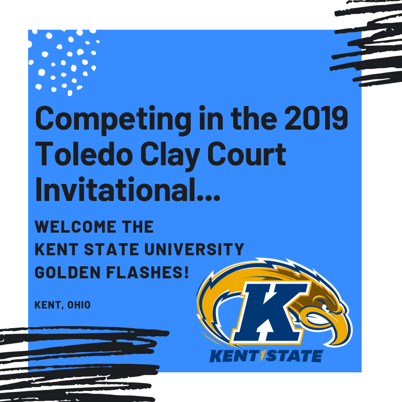 TOLClubTennis's tweet photo. TEAM ANNOUNCEMENT: We are happy to announce Kent State University will be competing in the 2019 Toledo Clay Court Invitational on October 11-13. https://t.co/FBvWYpYThb
