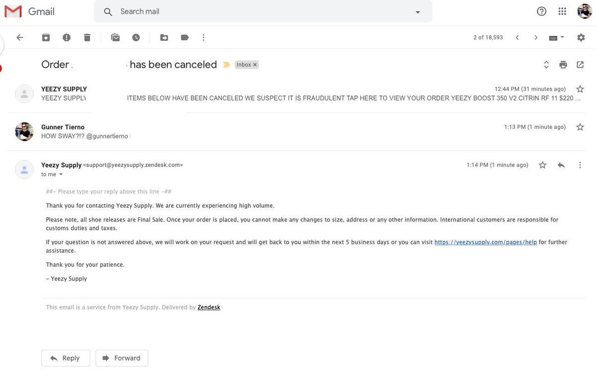 yeezy supply cancel order