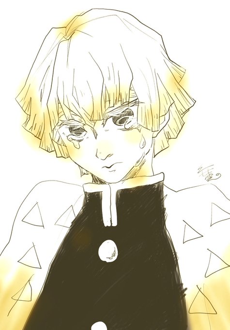 べにぐもさんがTwitterに投稿した我妻善逸(鬼滅の刃)のイラスト。