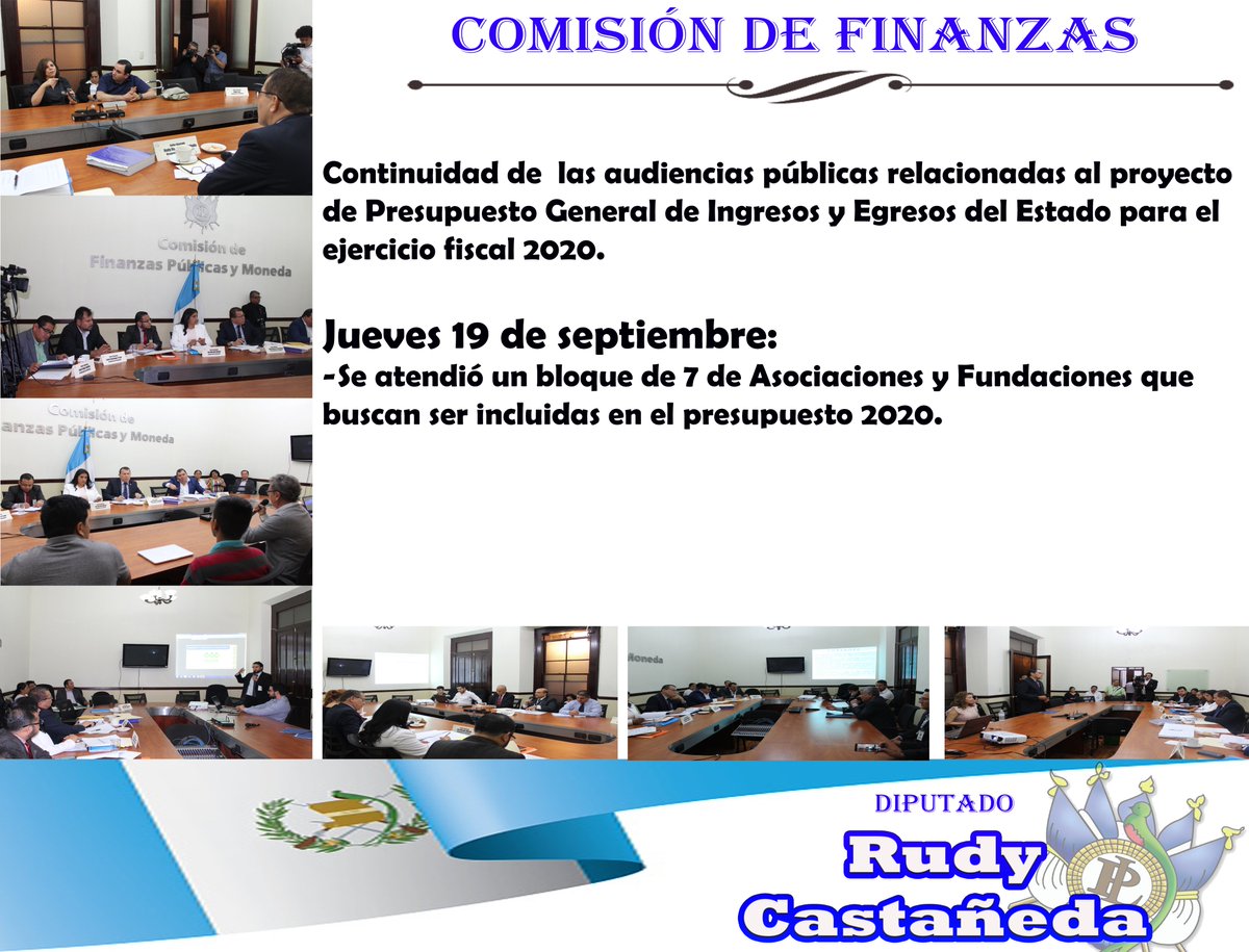 #VicePresidenteComisiónDeFinanzas Continuidad  de audiencias por el Proyecto de Presupuesto 2020
<a href="/BancadaUcn/">Bancada UCN</a>