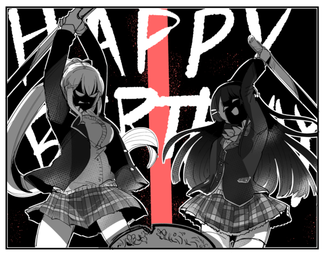 誕生日前日にDV夫とヤンデレ妻になり茶碗をハンマーで割る女達の図
#みとあーと
#でろあーと 