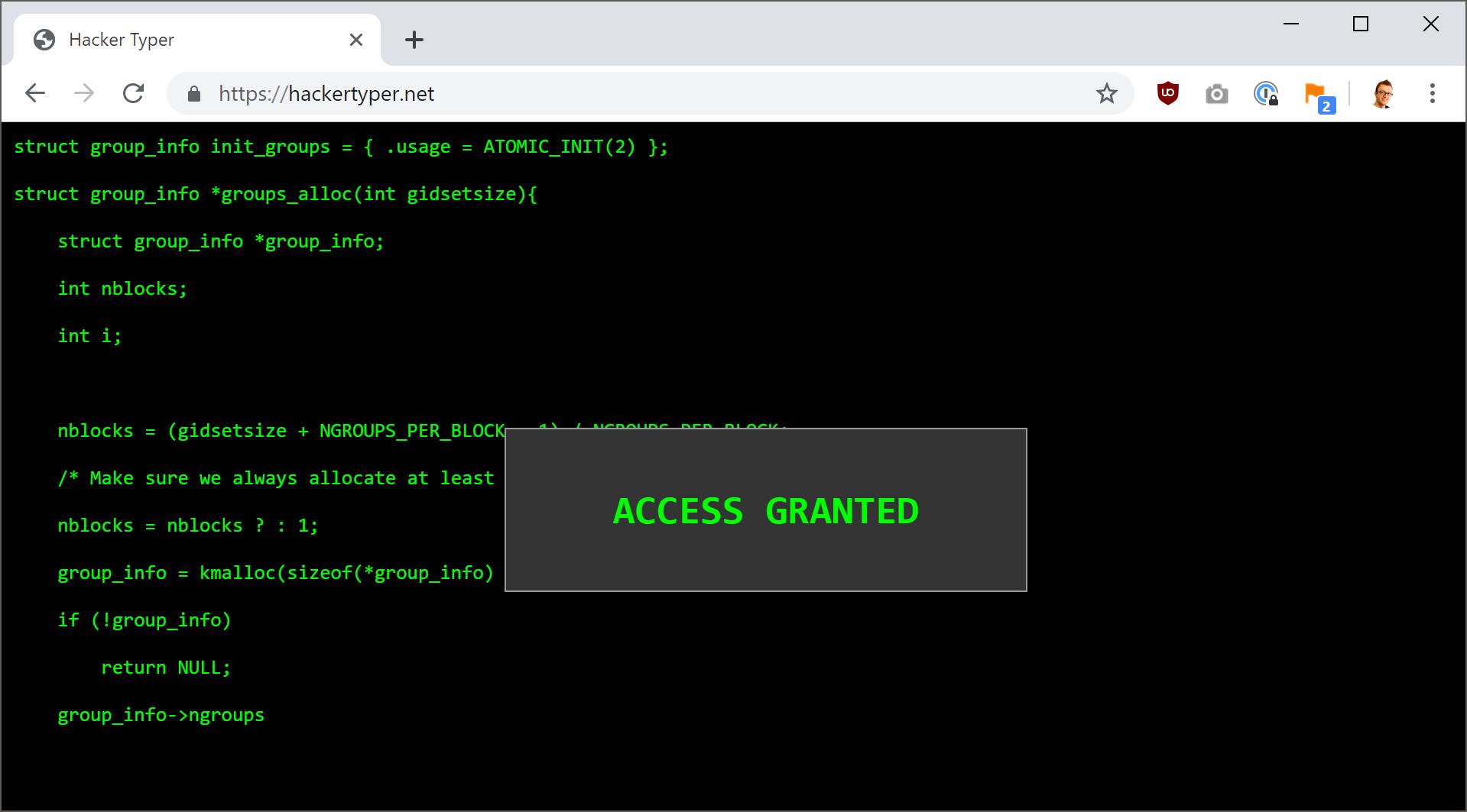 Access Granted Hacker Typer