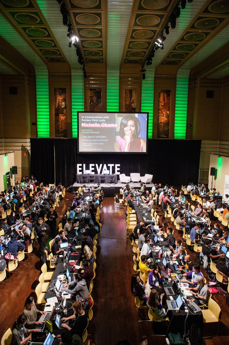 Rogers's tweet photo. #RogersDigital had a blast at #ElevateTechJam this weekend, empowering a talented group of developers, researchers, UX designers, artists, data scientists, marketing specialists, business students and more to #MakeMorePossible! #ElevateTechFest https://t.co/SpwK9i4bBc