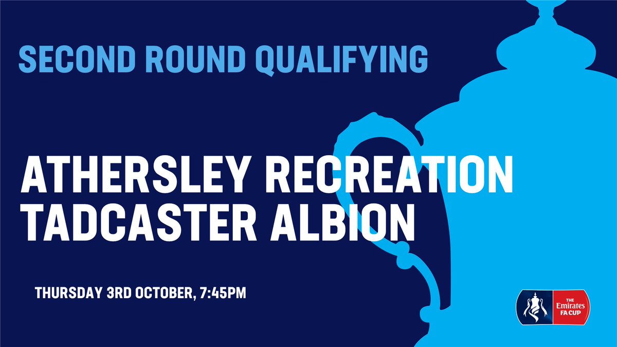 TadcasterAlbion's tweet photo. Our U18’s continue their FA Youth Cup journey next Thursday evening when they travel to Athersley Recreation #ATAW https://t.co/nSD0HgK98B