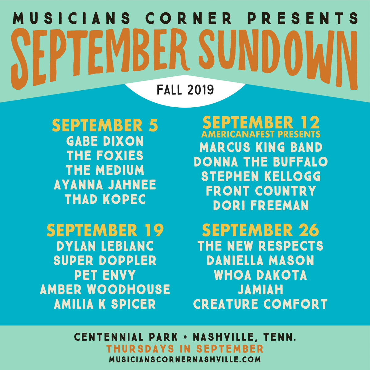 Native (@nativenashville) on Twitter photo We're getting very geared up for this Thursday <a href="/MusCornerNash/">Musicians Corner</a> with several past features. Check out the lineup below and we'll see you out in the park!
INFO: musicianscornernashville.com/calendar We're getting very geared up for this Thursday <a href="/MusCornerNash/">Musicians Corner</a> with several past features. Check out the lineup below and we'll see you out in the park!
INFO: musicianscornernashville.com/calendar