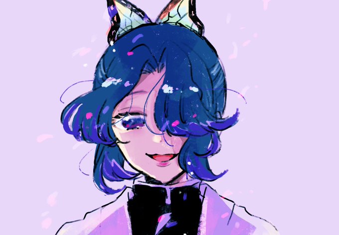 なとちゃんさんがTwitterに投稿した胡蝶しのぶ(鬼滅の刃)のイラスト。