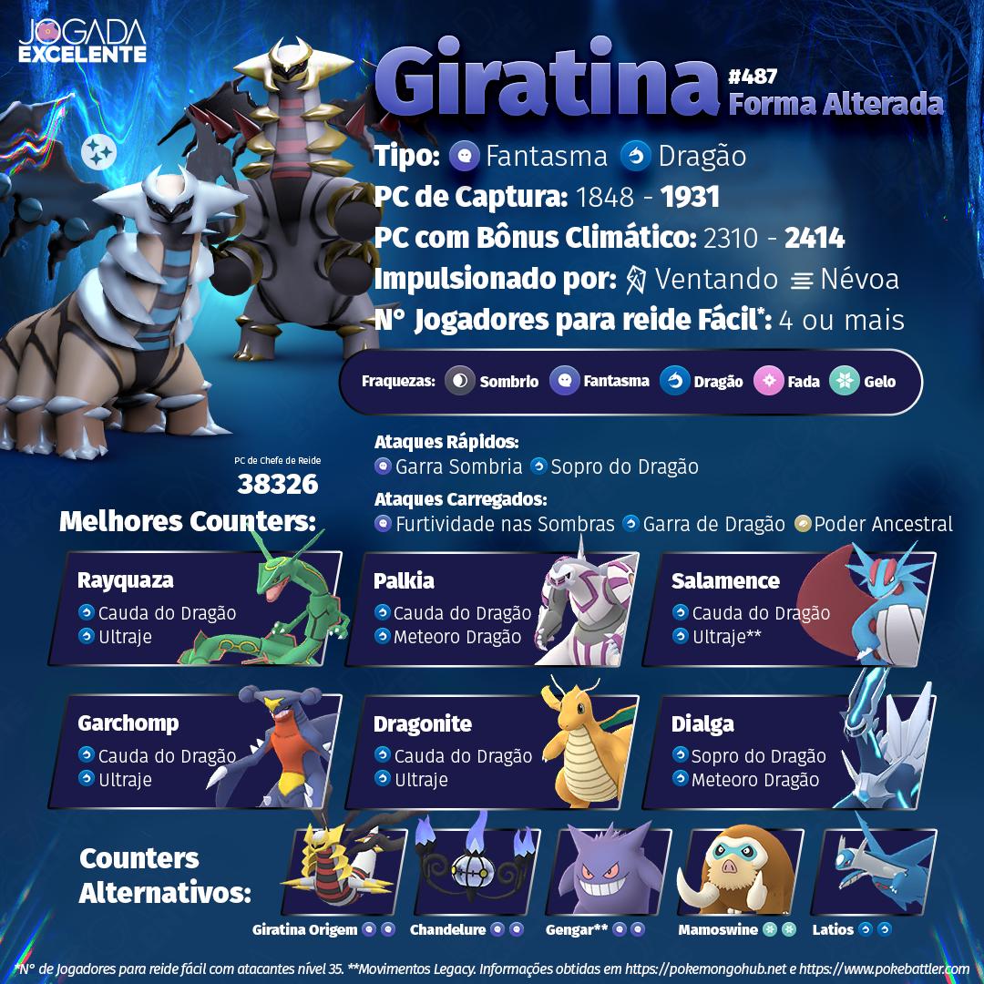 Jogada Excelente on X: Giratina Forma Alterada volta a ser chefe