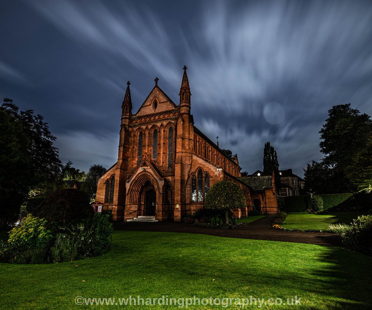 The wonders of digital photography.  It was pitch black when I took this shot of St Vincent De Paul R C Church in Altrincham.  Hope you like &amp; retweet #longexposure #nightphotography