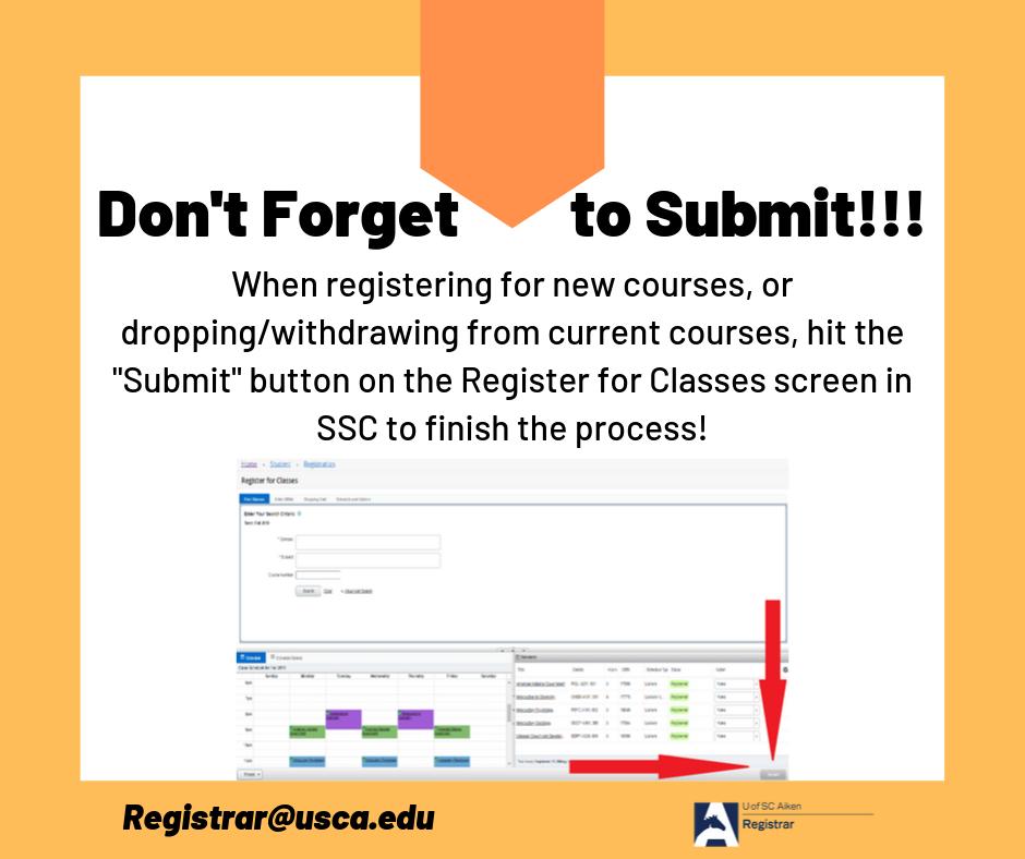 USCARegistrar's tweet image. #USCAiken #RegistrationHelp