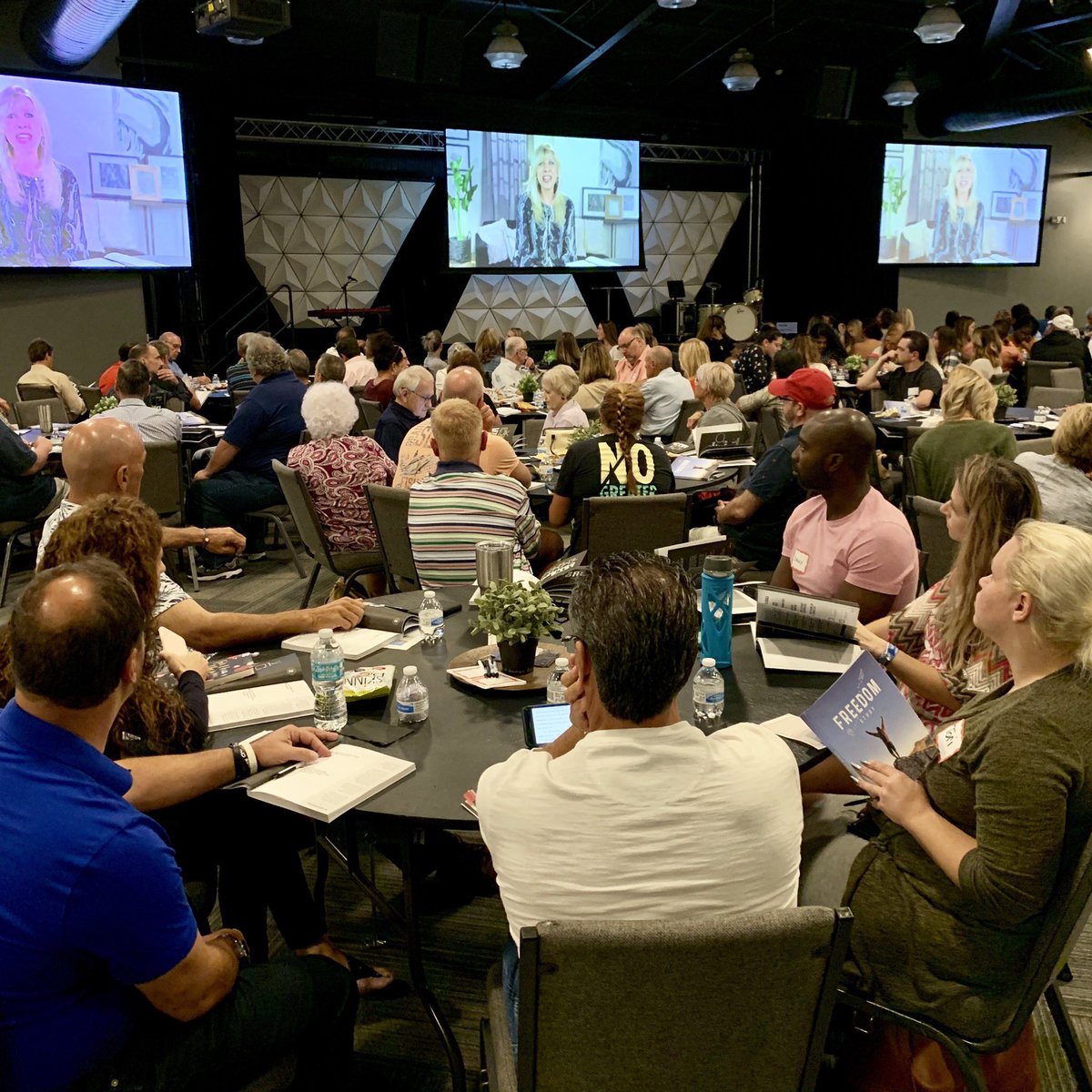 drewhage's tweet photo. “God’s boundaries are a blessing and His guardrails are for our good.” Powerful teaching from Pastor @julie_mullins in Week 2 of Freedom. It’s not too late for you to jump in, new studies are starting this week at every @cfimpact location! https://t.co/rRCeg2Vp6j