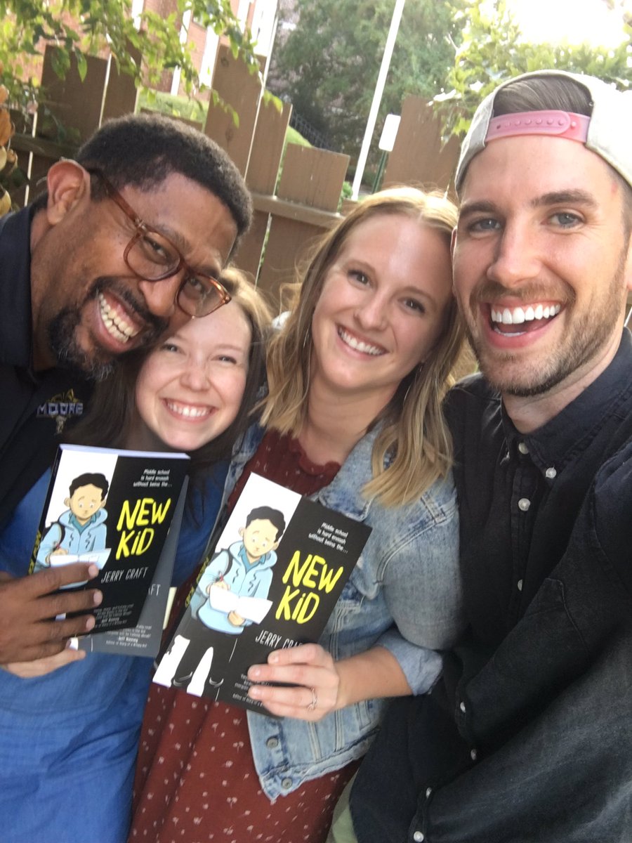 tlmcintyre1's tweet photo. Oh hey, teacher book club! We loved New Kid by @JerryCraft and can’t wait to give out our copies to the Graphic Novel Lunch Club at school 💛📚 https://t.co/R8lBOKbbYC