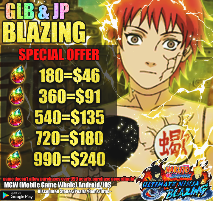 Taking Blazing Global and Jp Orders! New Low Prices!