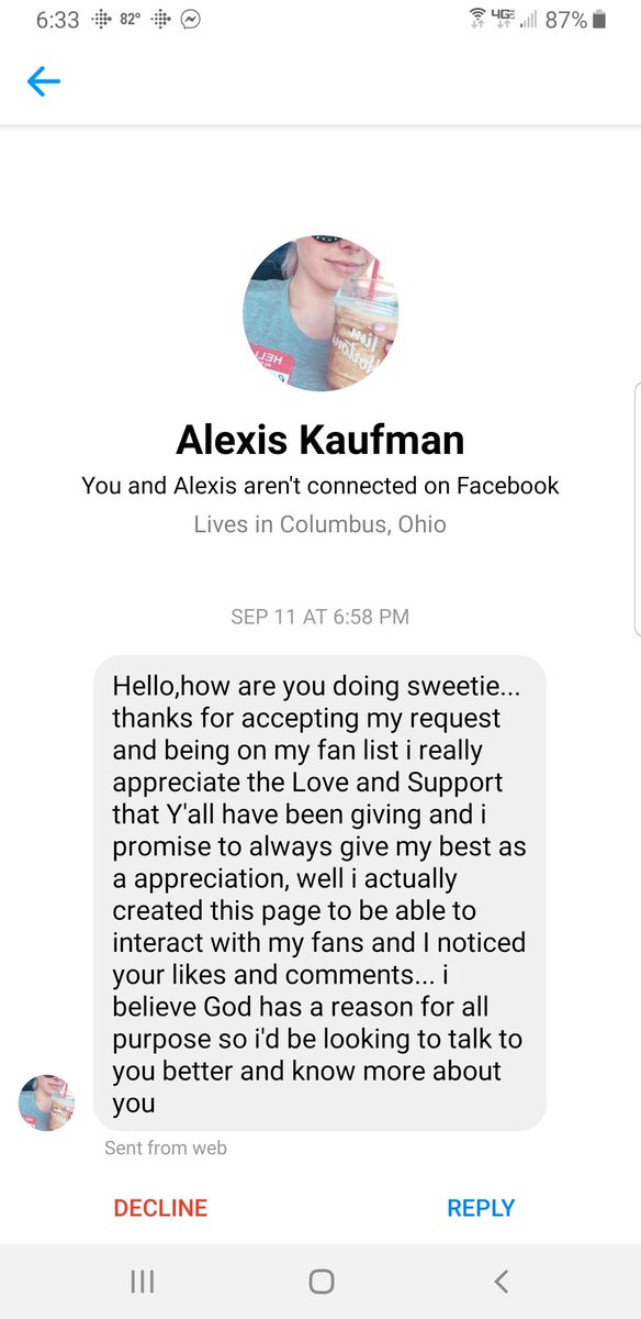 mrsholt04's tweet photo. I hate fakers!! And no, I haven't accepted a friend request or it would have went through &amp; not a message request...you ma'am are NOT @AlexaBliss_WWE ...get a life &amp; quit trying to portray as the sweet Lexi!! #hatefakers 🤬 https://t.co/Y3HxqmlRAG