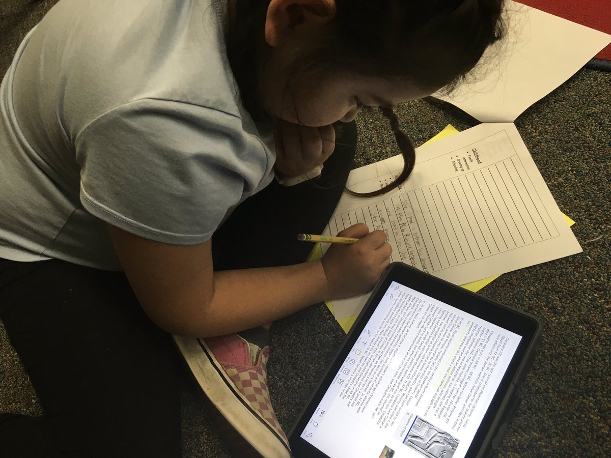 rspoutra's tweet photo. This 7 yo student said, “I really need to highlight. Can I take a screenshot &amp; put it in @doodlebuddylabs so I can take better notes?” #biographyproject @Karetru @MichelleDuhon7 https://t.co/5cPrFAiaet