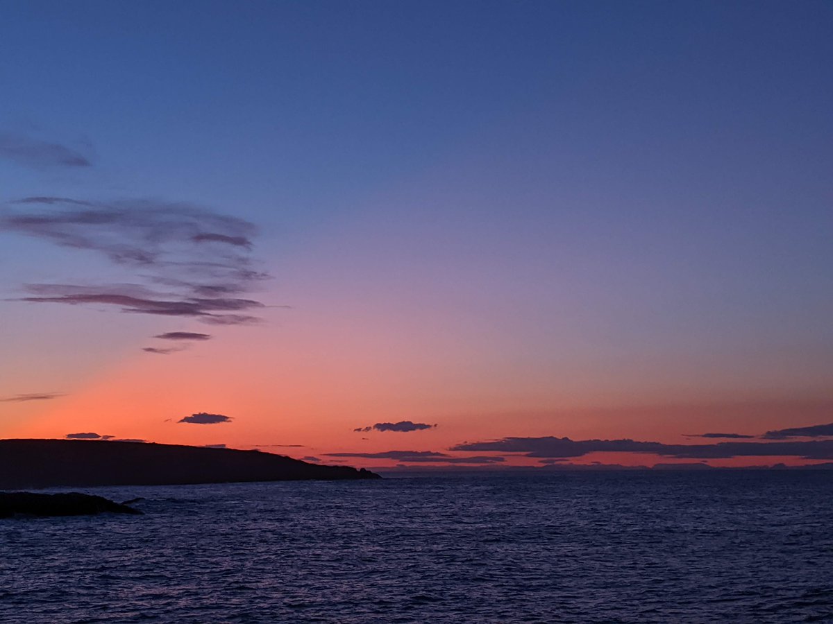 Autumn Equinox looking west from Portsoy harbour.