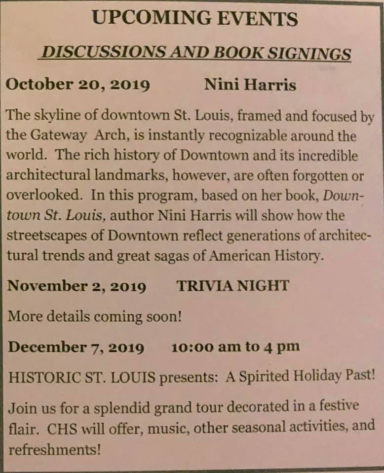 Upcoming Events at the Carondelet Historical Society!