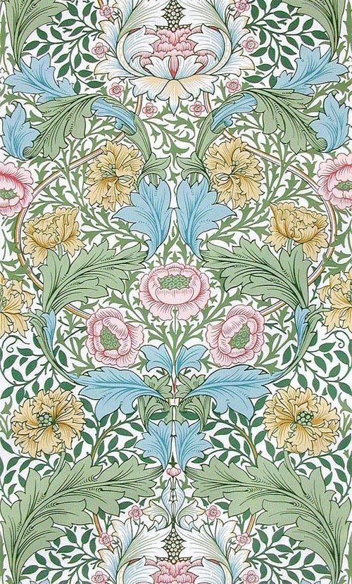 EveryMorris's tweet photo. Pattern 90: "Myrtle", wallpaper. Probably J.H. Dearle adapted from a design by William Morris, c. 1899.
Printed: Jeffrey &amp; Co.
Image: V&amp;A https://t.co/Qg6waEJzUy