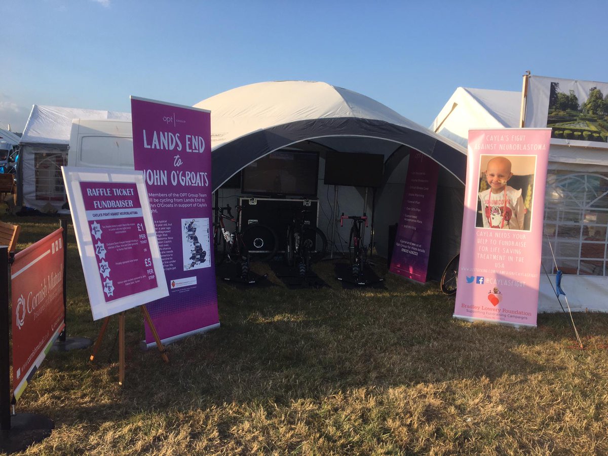 Fantastic couple of days fundraising for Cayla's Fight at the Somerset County Show. Now it's prep time for LEJOG starting Wednesday!