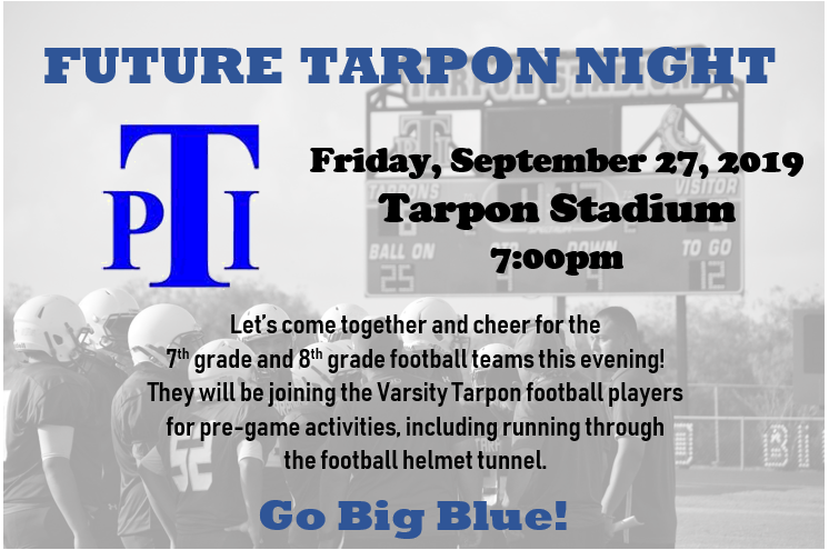 Tarpon Fans! Let's come together and show our support for the 7th and 8th grade football teams this coming Friday! Go Big Blue! 🏈🎉👏🏈 <a href="/PIJHtrendsetter/">Port Isabel Junior High</a> <a href="/PIHS_Tarpons/">Port Isabel High School</a> @SouthTXCoach