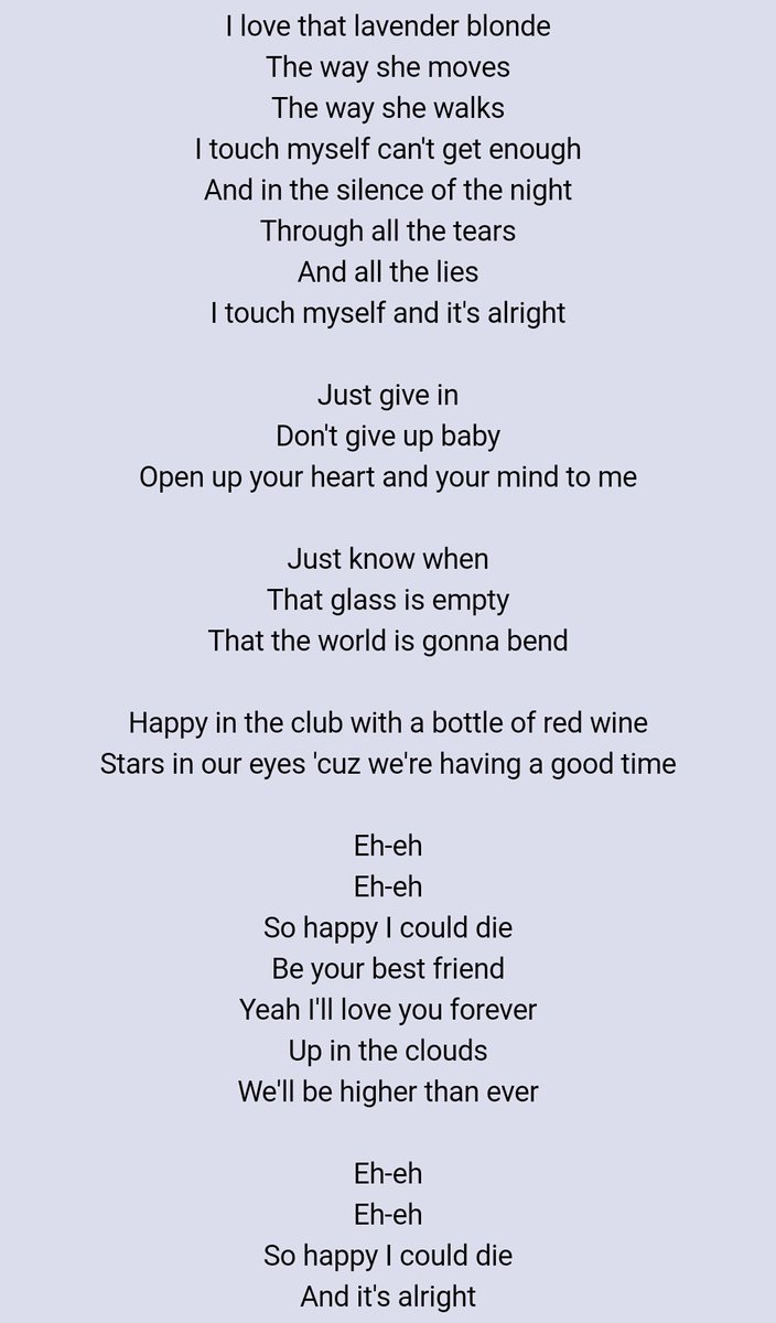 as mentioned in the article, gaga released a song in 2009 called 'so happy i could die', where she sings about a lavender blonde.the lyrics could be interpreted as both, gaga singing about herself or another woman. either way the song has sapphic undertones.here are the lyrics