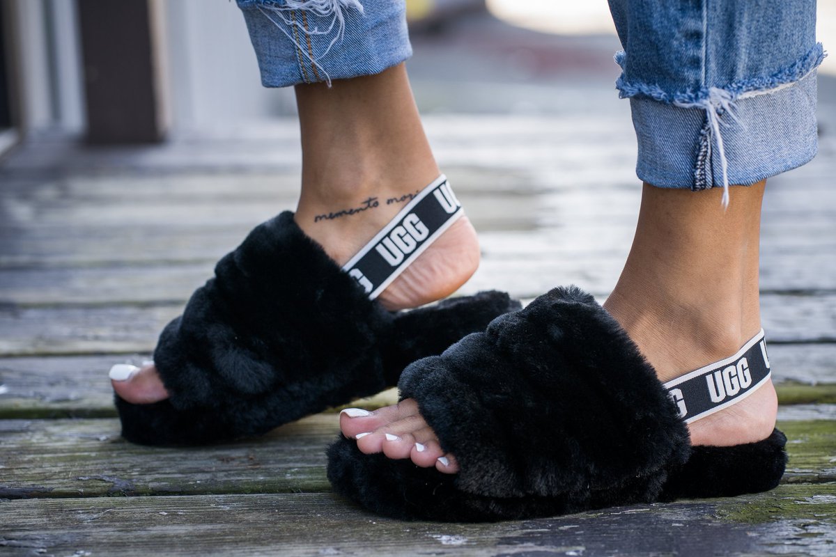 ugg fluff yeah slide on feet