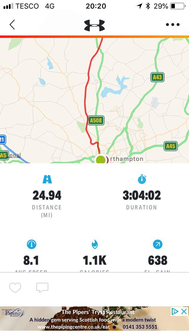 cycle300uk's tweet photo. This was yesterdays ride. Tomorrow might be an issue, getting dark very early and a yellow warning for rain from the @metoffice! :( 

Gotta get it done! Safe riding for anyone out tomorrow!! 

#Northampton #Cycle300 https://t.co/C9RBrCocMp