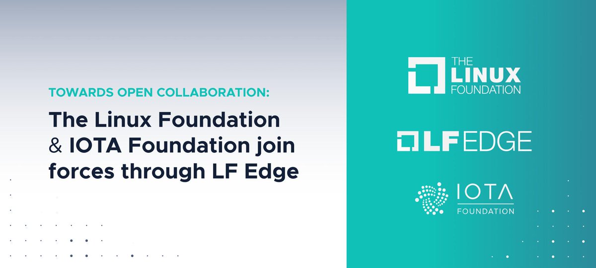 DomSchiener's tweet image. The #IOTA Foundation is very excited to join @EdgeXFoundry as well as the @linuxfoundation! This is a very important step towards broader open-source collaboration and adoption in IoT. Only together we can truly build a scalable, secure and trusted future together.