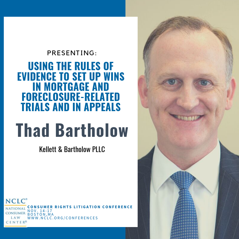 ThadBartholow's tweet photo. Thrilled to be speaking at the NCLC Consumer Rights Litigation Conference this year! The CRLC is full of opportunities to learn new skills, follow trends in consumer law, and connect with fellow consumer champions around the country. Join us!  #NCLConference #NCLC50 https://t.co/6PIDEhSc7c
