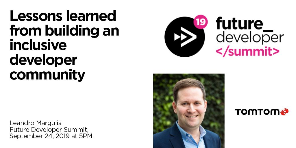 TomTomDevs's tweet image. Tomorrow, our VP of Developer Relations, @leanmarg, will be sharing lessons learned while building an inclusive developer community at the #FutureDeveloper19 Summit hosted by @SlashDataHQ. Learn more here: buff.ly/353kGhx