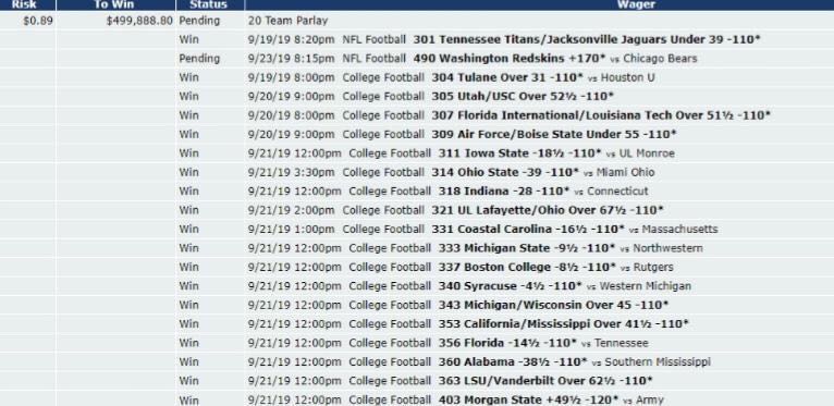 br_betting's tweet photo. Someone out there can win $500,000 on an 89-cent bet if the Redskins win tonight 😮

(reallifedannytanner/Reddit) https://t.co/0kWTiTKly7