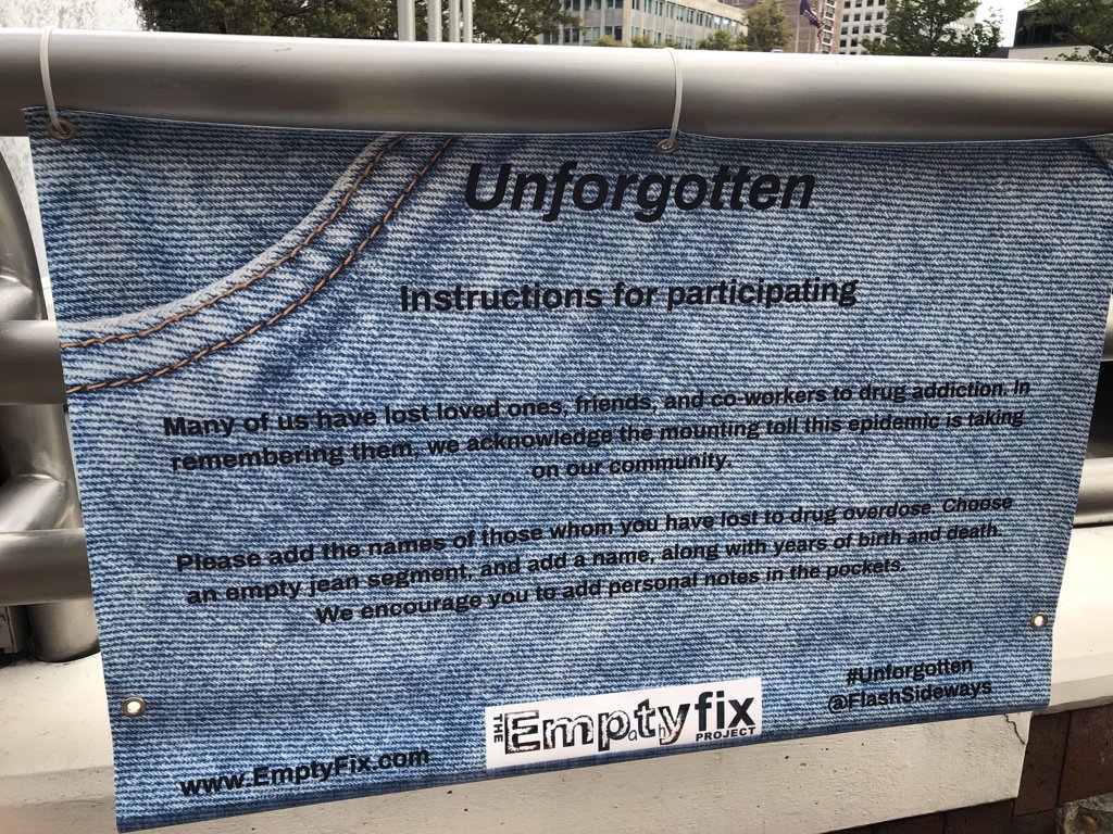 kenatwork's tweet image. “Unforgotten” display at Bethesda Metro recognizes the loss drug addiction causes to families and the community. #EmptyFix