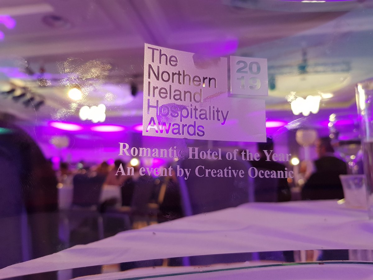 A win tonight at the #hospitalityawards is amazing!! Thank you to everyone for our Romantic Hotel of the Year award! #ulster #meandmrsjones #portstewart #supportlocal #fresh #foodni #tourisnni #ni #romantic