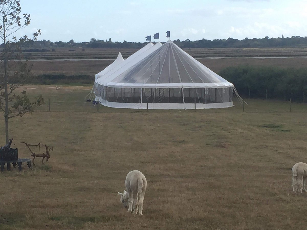 County Marquees East Anglia have been working hard today setting up the first of many marquees, ready for our open day on Sunday. Not long now 🙂 #brightlingsea #weddingopenday #essexweddingvenue
