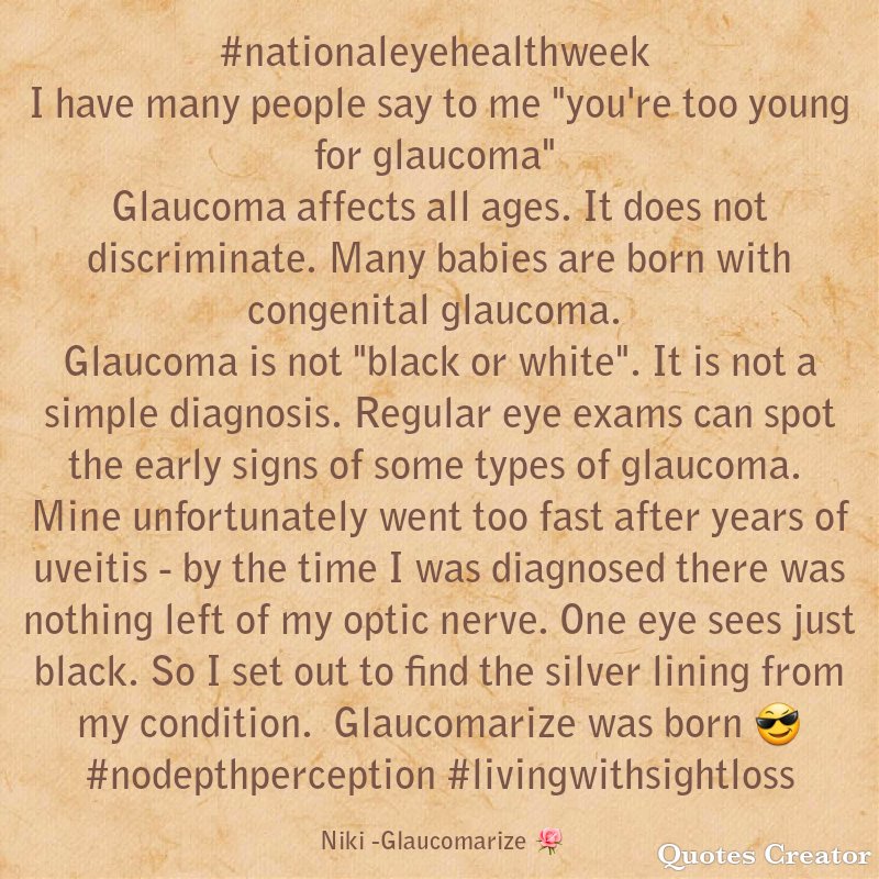 glaucomarize's tweet photo. # #uveiticglaucoma #livingwithsightloss #eyepressure #nationaleyehealthweek #blindinoneeye #itscomplicated #opticnervedamage https://t.co/KFYsSzGGA2