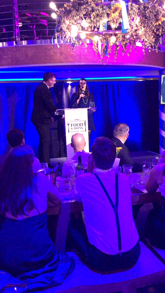 ScotsmanFDAward's tweet photo. Best new talent in the industry goes to @BadvoDistillery Helen Stewart #ScotsmanFDAwards19 https://t.co/Lby1bEOqcS