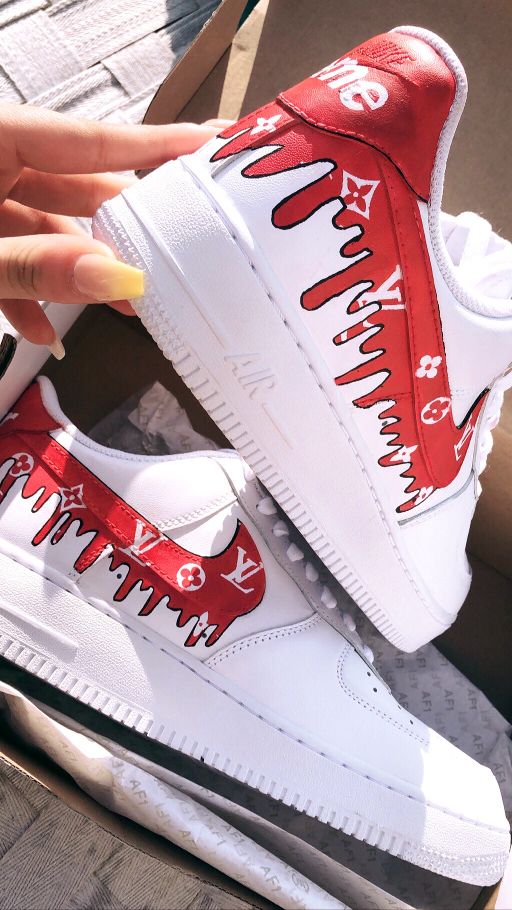 KAII LABS on X: Louis Vuitton X Supreme X Nike #handpainted https