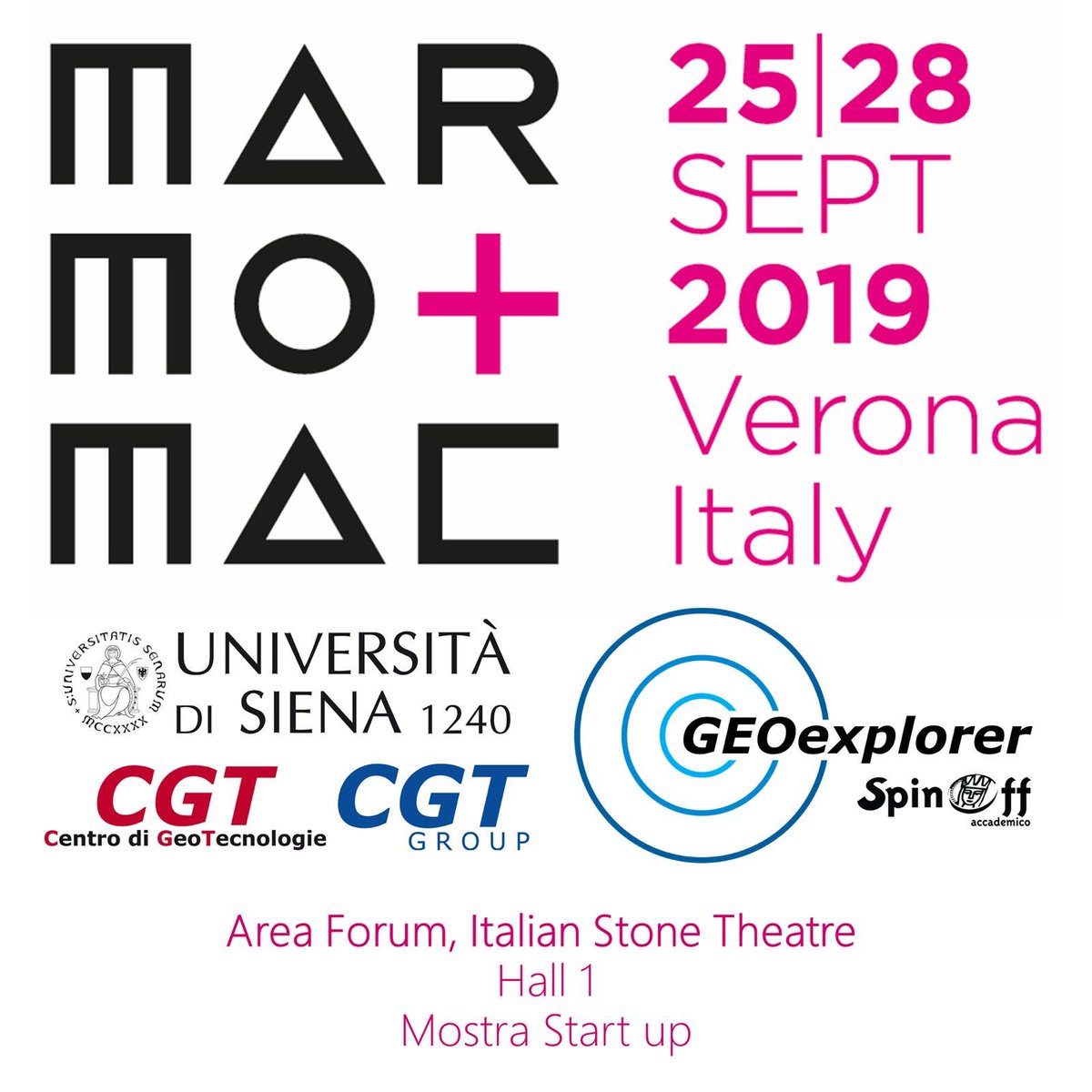 CgtUnisi's tweet photo. CGT e CGT Group a @Marmo_mac 2019 dal 25 al 28 settembre 2019.
@CGTSpinoff https://t.co/AMXHDRBycZ