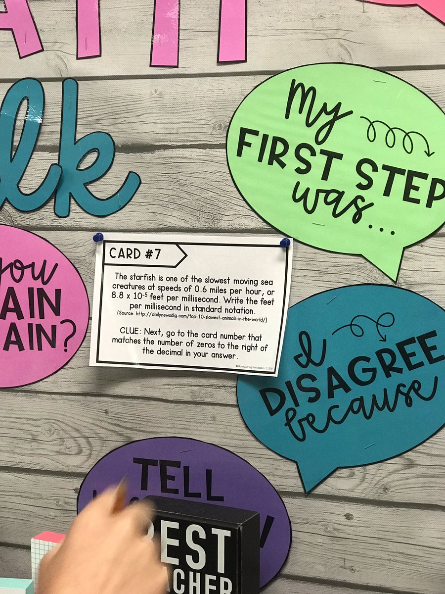 WhitneyBecker23's tweet image. My 8th graders enjoyed this scientific notation scavenger hunt. They reasoned through problems and were able to collaborate and check their answers while moving from clue to clue. #beyondtheworksheet #bearsquad @amstiuna @Lexington_Bears