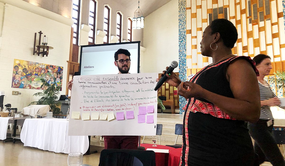 info_radical's tweet photo. .@info_radical participated in a day of exchanges and reflections to promote better living together in Hochelaga-Maisonneuve, organized by La Table de quartier Hochelaga-Maisonneuve, with experts, organizations and citizens of the neighbourhood. Thank you for the invitation! https://t.co/UKs7bS00m1