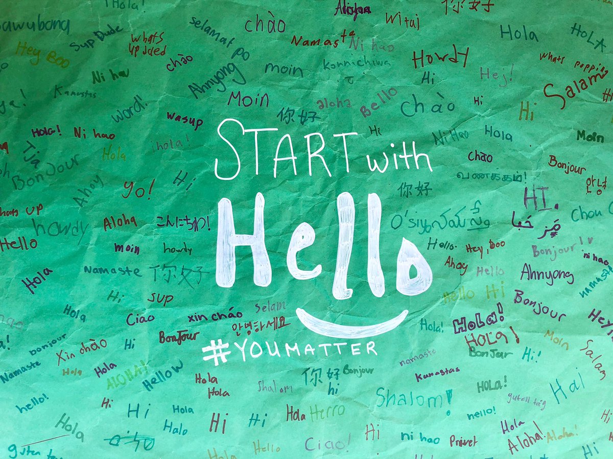 This week is Start with Hello Week! We kicked the week off with all students signing a poster, Saying Hello, in their native language!