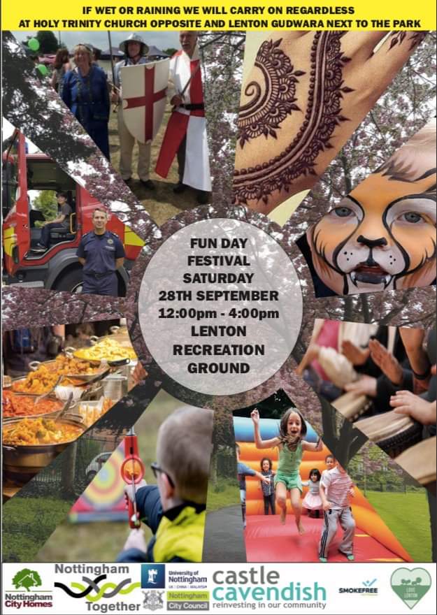 This Saturday!! Lenton Funday Festival from 12pm. Rain or shine we will be going ahead so please come down and join us! All welcome 😁 #community #LoveLenton RT and spread the word!!