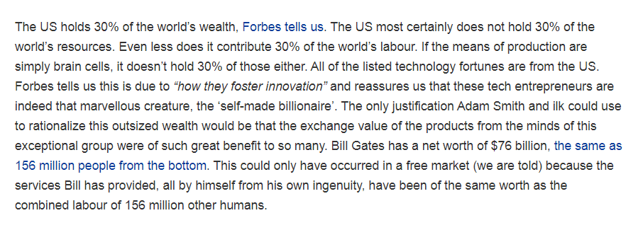 "Bill Gates, with a net worth of $76 billion, is worth the same as 156 million people from the bottom."  #OpDeathEaters  https://georgiebc.wordpress.com/2014/10/03/world-war-iii-stateless-ponzi-schemes-of-power/