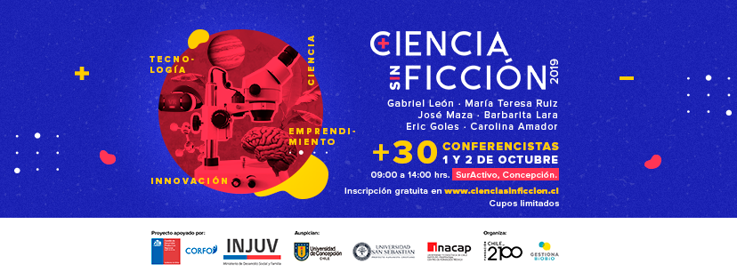 atcpchile's tweet photo. Vuelve #CienciaSinFicción este 1 y 2 de octubre.
No te pierdas la oportunidad de escuchar a nuestros 3 Premios Nacionales, 3 conferencistas extranjeros y decenas de investigadores regionales y nacionales.
Inscripciones en https://t.co/OFFqAz3PKW
#ATCPinforma #desdeelbiobio https://t.co/GvMWXN3hcZ