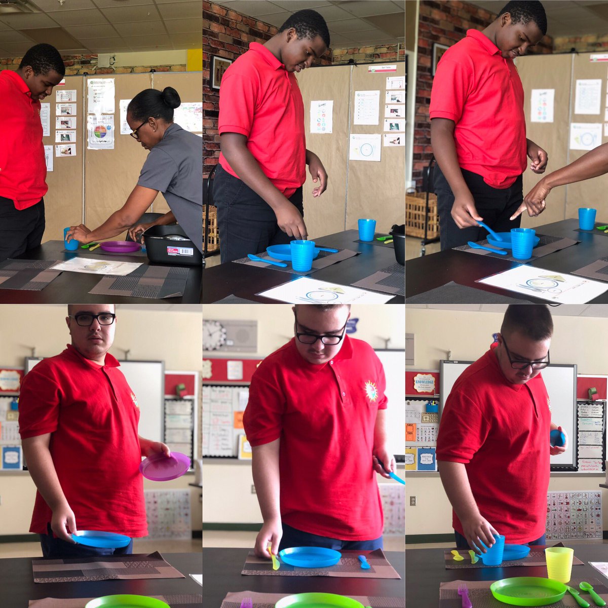friends_sfa's tweet photo. Setting the table is no easy task, but these students nailed it! Happy Monday from #SFACS #brighterdayforautism https://t.co/Dex6fcATnL