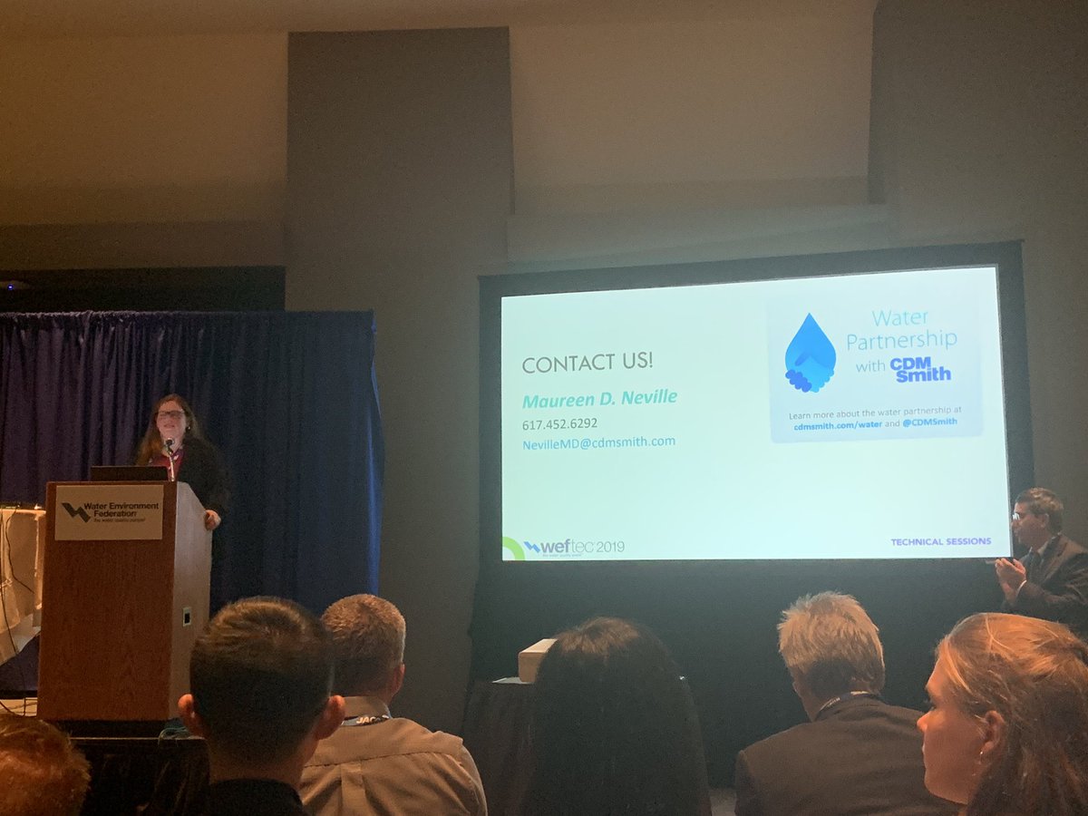 AntGio4's tweet photo. Maureen Neville of @CDMSmith talking aeration controls @ubwpad @WEFTEC #waterpartnership https://t.co/RBXAMGpg6x