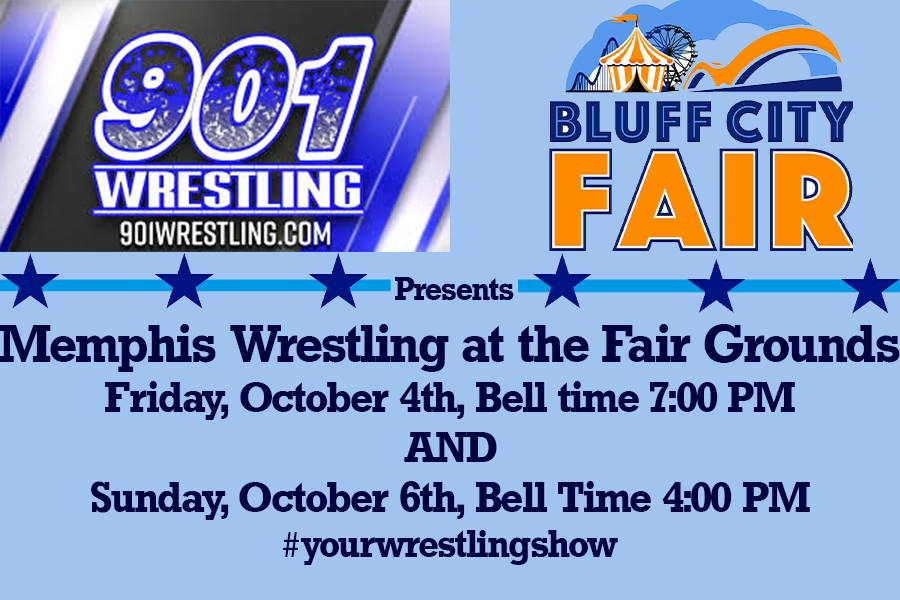 The901Wrestling's tweet photo. We're looking ahead to @BluffCityFair! That's right, #901live tour brings #memphiswrestling back to the Memphis Fairgrounds!

Friday, October 4th: https://t.co/aNcH5qmMoJ

Sunday, October 6th: https://t.co/a49FiI4CHR

Keep an eye right here on social media for match announcements https://t.co/WQbZGlWhTK