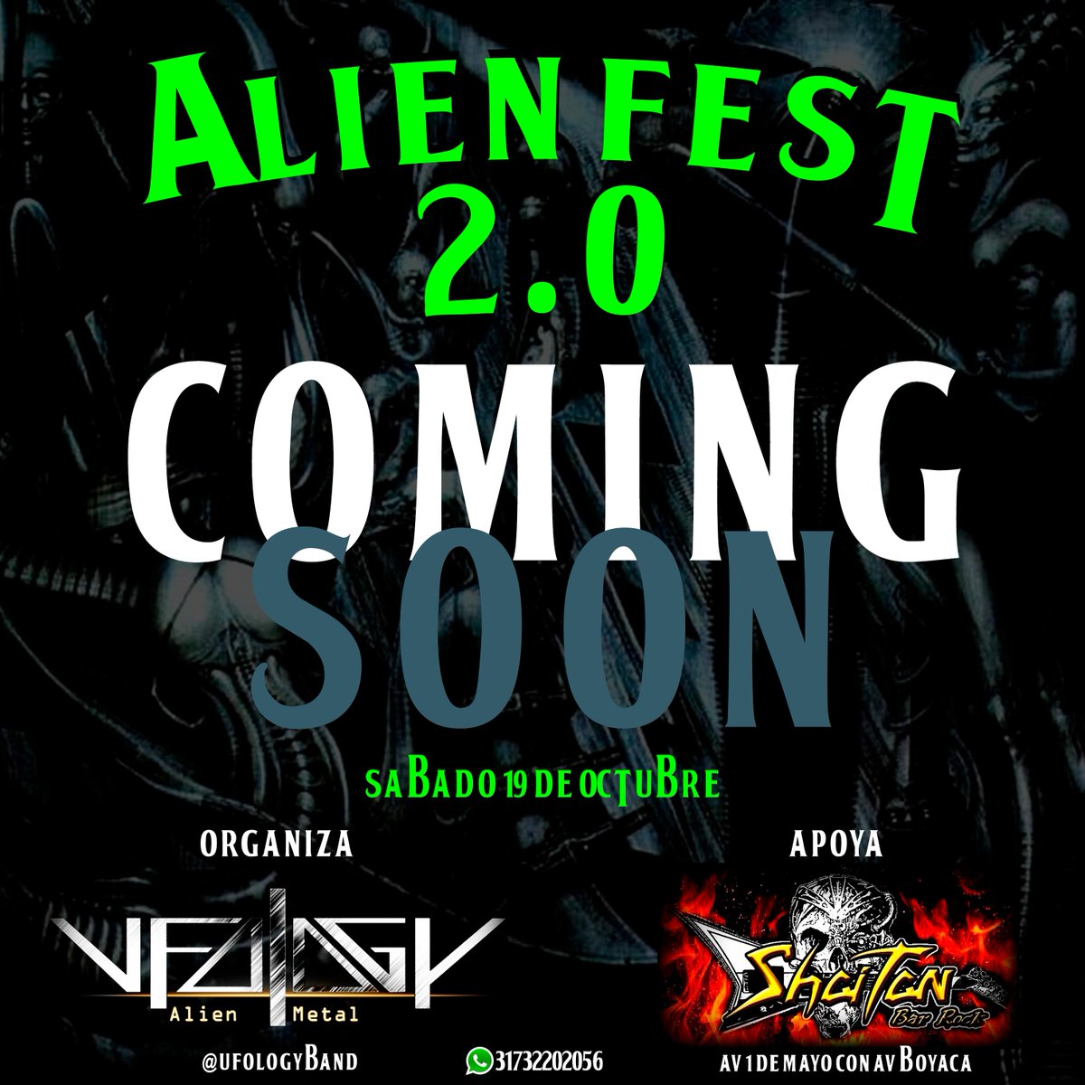 UFOLOGYBAND's tweet photo. Hi Alien Metals ... En próximos días estaremos dando a conocer el cartel oficial del #alienfest2019 ... La fiesta donde celebraremos 10 Años de trayectoria ... NO SE LA PUEDEN PERDER .. 👽🤘🏿🇨🇴 #ufology #ufologyband #alienmetal #bandacolombiana #metalband #rock https://t.co/ja0EKrfVXU